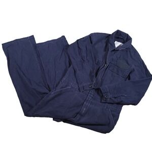US Navy Utility FR Coveralls Mens 44R Blue UNICOR FPI Yazoo Treated Cotton